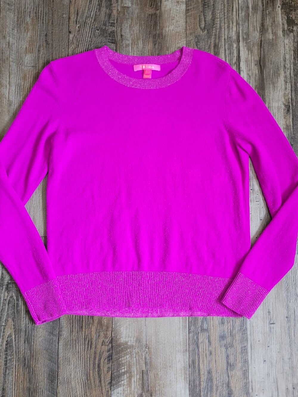 Lilly Pulitzer Purple Cashmere Sparkle trim Sweater